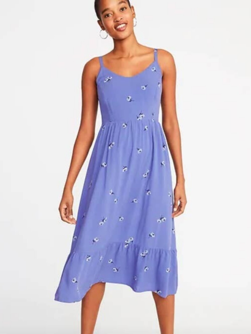 Old Navy Size S Periwinkle Floral Smocked Cami Dress